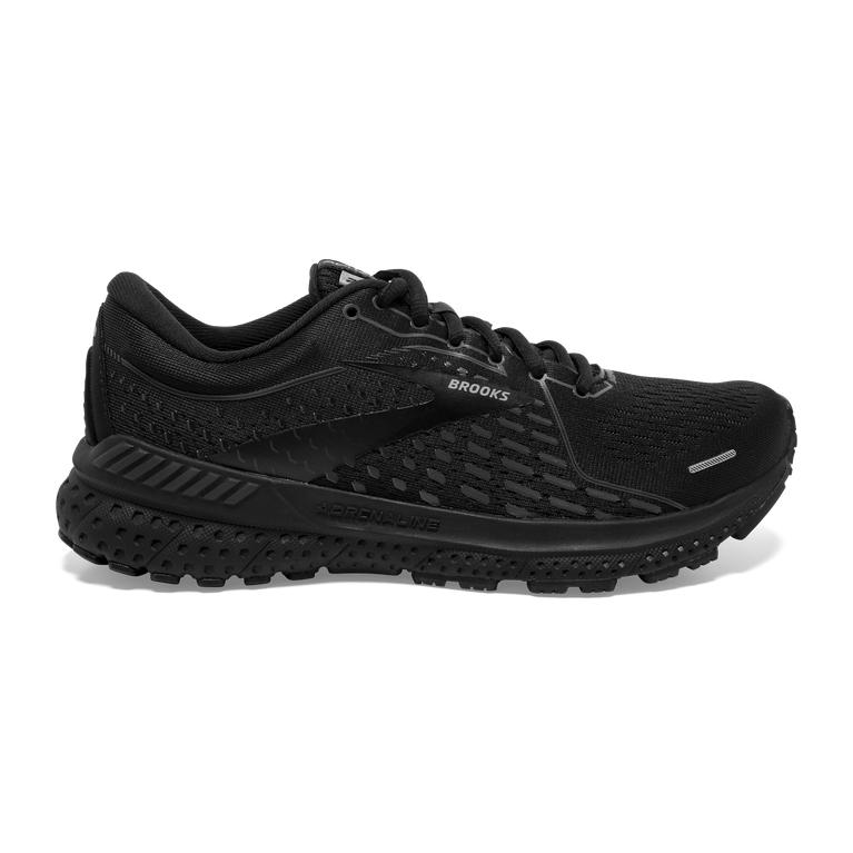 Brooks Adrenaline GTS 21 Women's Walking Shoes - Black/White/Charcoal/Ebony (28796-PHKD)
